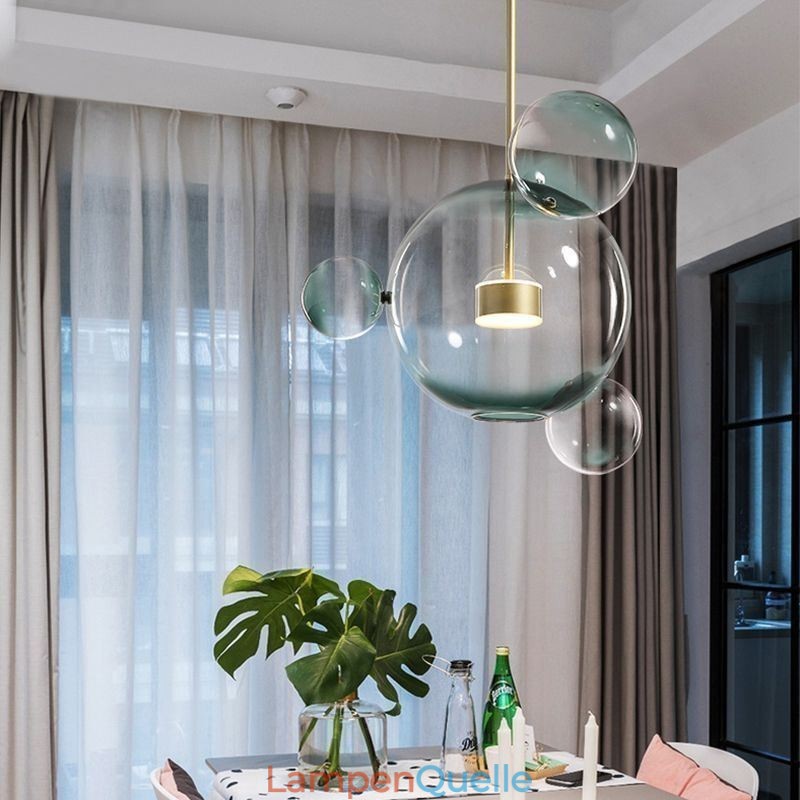 Pendelleuchte Glas Bubble Deckenleuchte Farbverlauf Grün Lampe