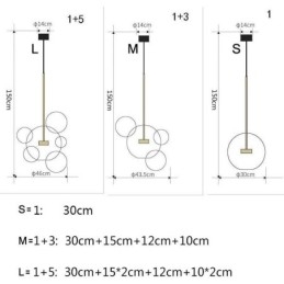 Pendelleuchte Glas Bubble Deckenleuchte Farbverlauf Grün Lampe