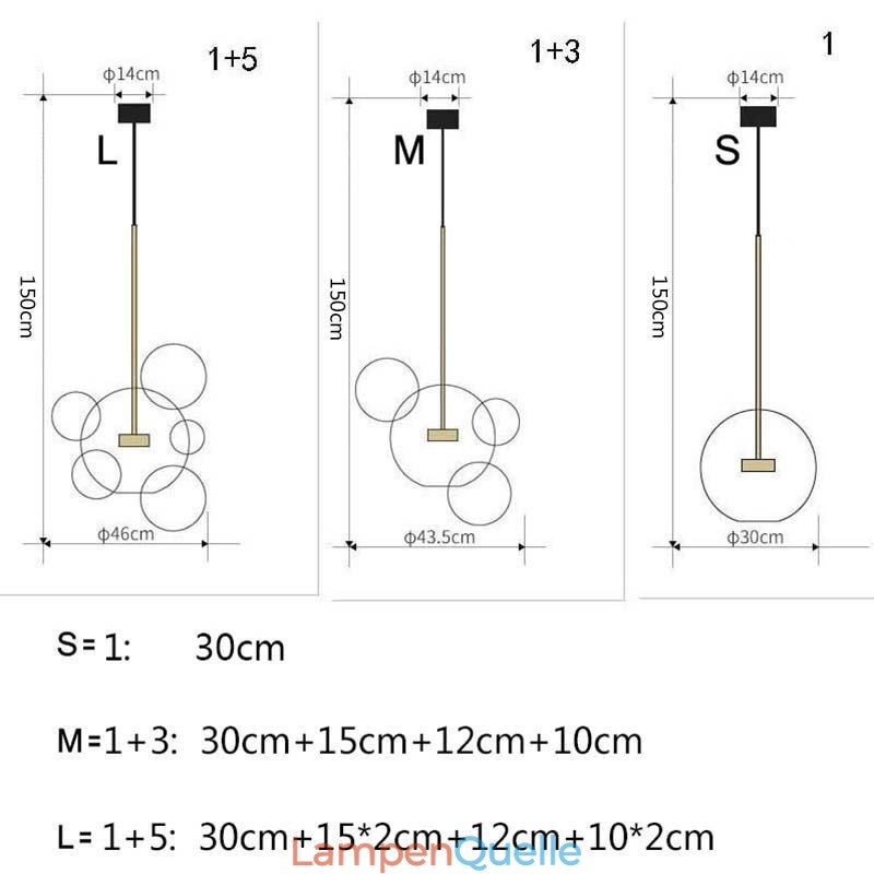 Pendelleuchte Glas Bubble Deckenleuchte Farbverlauf Grün Lampe