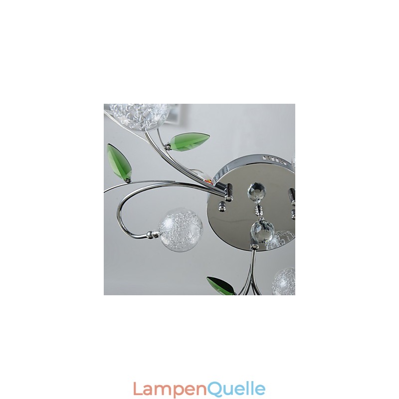 Kronleuchter 6 Lichter Land Aluminium Glas Chrom