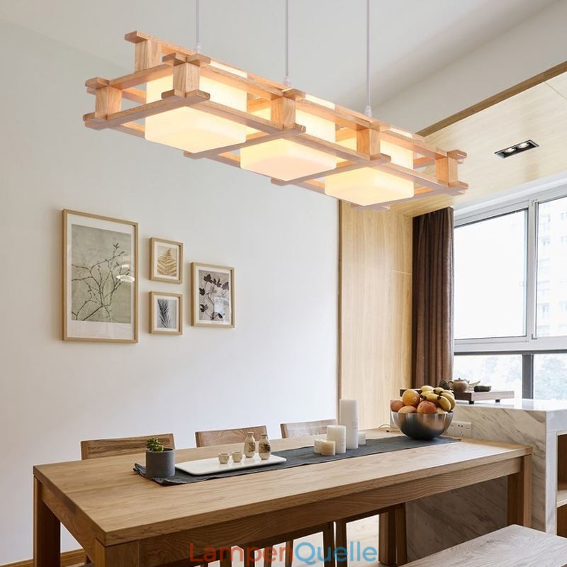 Kreative 3 Lichter Eiche Pendelleuchte Dekorative Holz Deckenleuchte Cafe