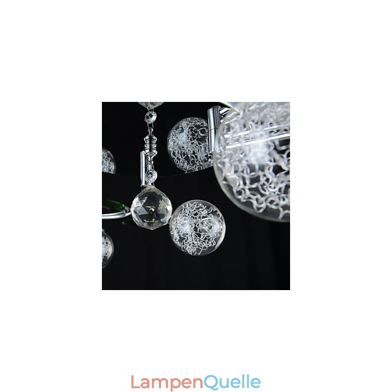 Kronleuchter 6 Lichter Land Aluminium Glas Chrom