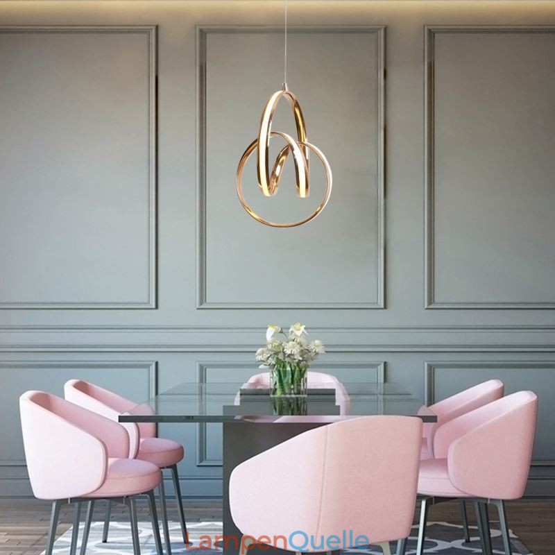 Moderne minimalistische Pendelleuchte einzigartige kreisförmige Twist Leuchte Insel
