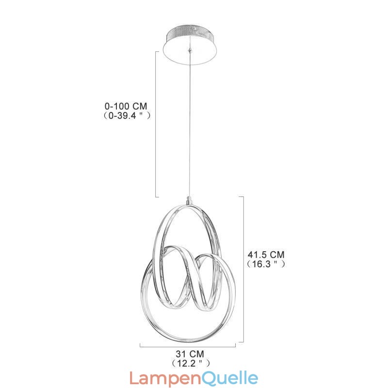 Moderne minimalistische Pendelleuchte einzigartige kreisförmige Twist Leuchte Insel