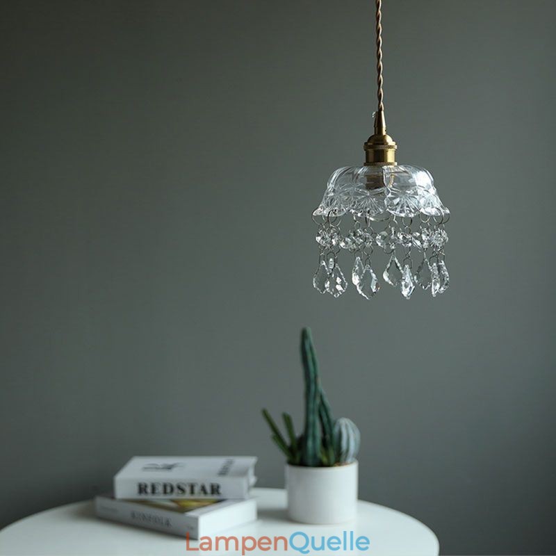 Elegante Glas-Pendelleuchte, Einzelkopf, Mini-Pendelleuchte