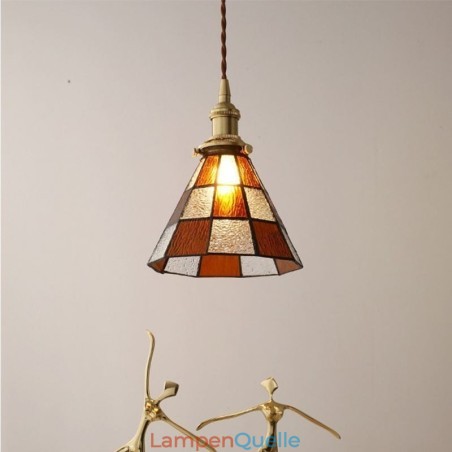 Retro-Gitterglas-Pendelleuchte im japanischen Stil