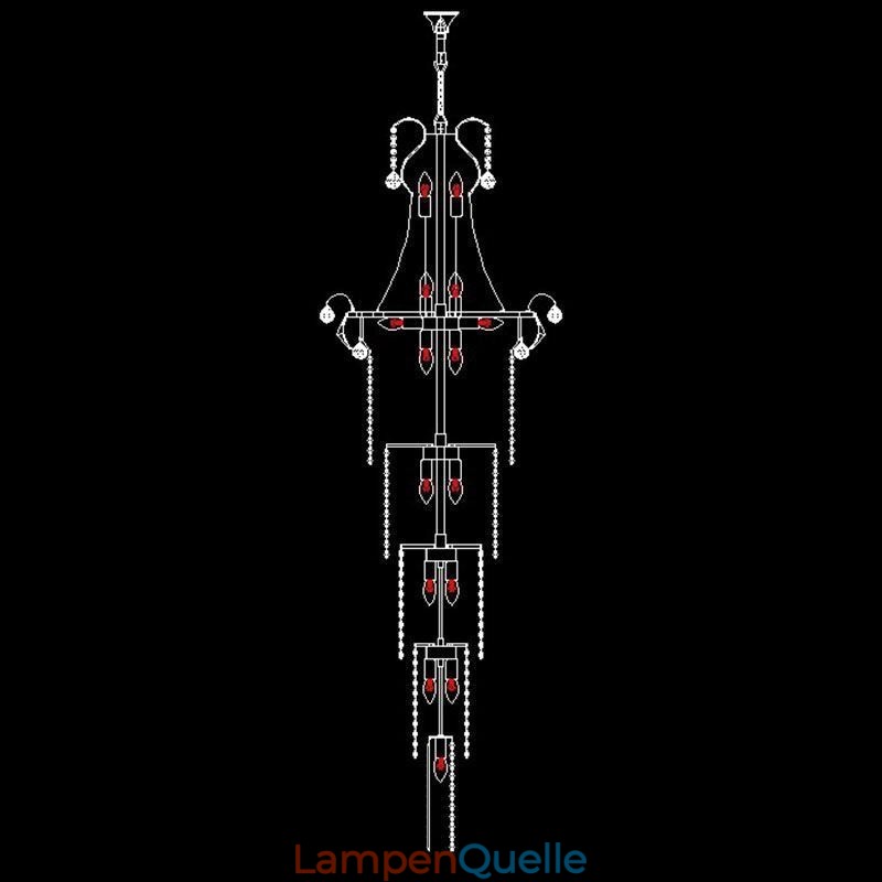Europäischer langer Kristall-Kronleuchter
