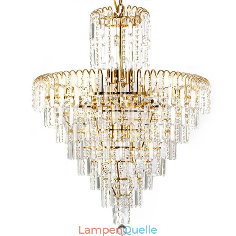 Moderne elegante Kristall Pendelleuchte konische Kronleuchter