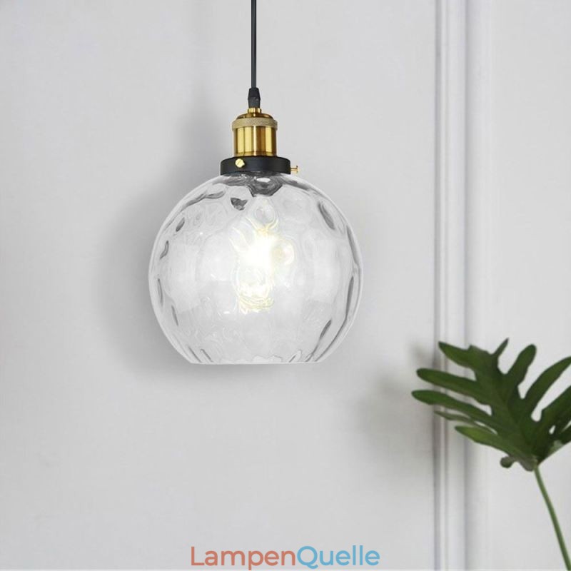 Moderne Pendelleuchte aus Glas, runde Pendelleuchte mit Wassermuster