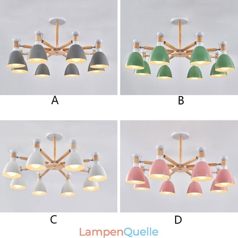 Nordic Macaron Pendelleuchte Kreativer Holzleuchter
