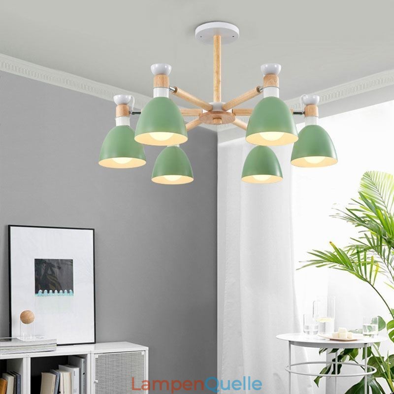 Nordic Macaron Pendelleuchte Kreativer Holzleuchter