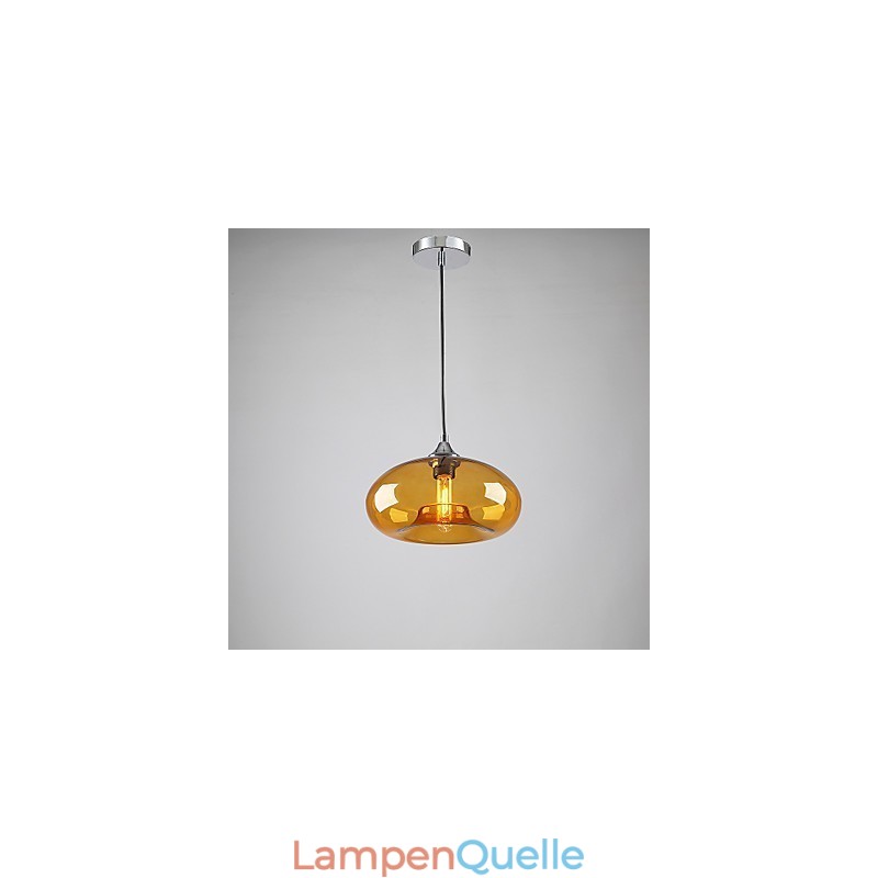 Moderne charakteristische 1-flammige Pendelleuchte mit transparentem Glasschirm