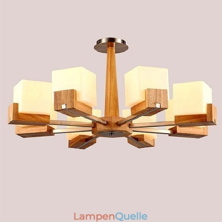 Nordische Holz Pendelleuchte Glas Lampenschirm Kronleuchter Nordische Holz Pendelleuchte Glas Lampenschirm Kronleuchter