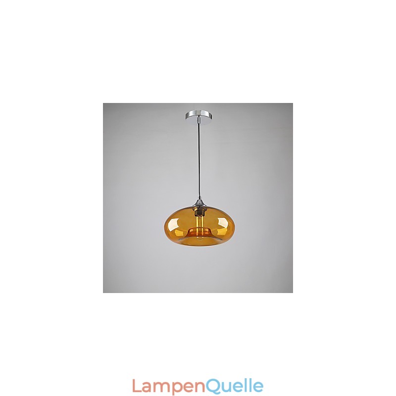 Moderne charakteristische 1-flammige Pendelleuchte mit transparentem Glasschirm
