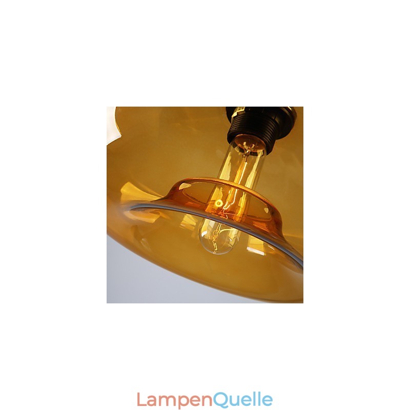 Moderne charakteristische 1-flammige Pendelleuchte mit transparentem Glasschirm