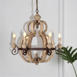 Holz Pendelleuchte Nordic Retro Deckenleuchte