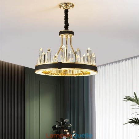Moderne Kristall-Pendelleuchte, kreisförmige Kristall-Deckenleuchte Moderne Kristall-Pendelleuchte, kreisförmige Kristall-Deckenleuchte