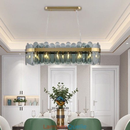 Minimalistische Glas Pendelleuchte Einzigartige Farbe Rechteck Deckenleuchte Insel Minimalistische Glas Pendelleuchte Einzigartige Farbe Rechteck Deckenleuchte Insel