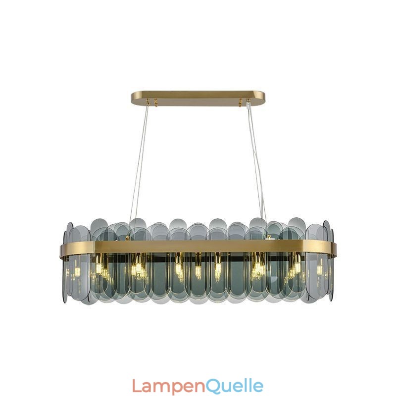 Minimalistische Glas Pendelleuchte Einzigartige Farbe Rechteck Deckenleuchte Insel