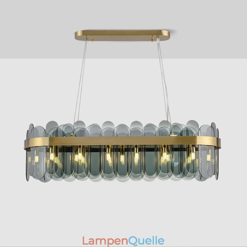 Minimalistische Glas Pendelleuchte Einzigartige Farbe Rechteck Deckenleuchte Insel