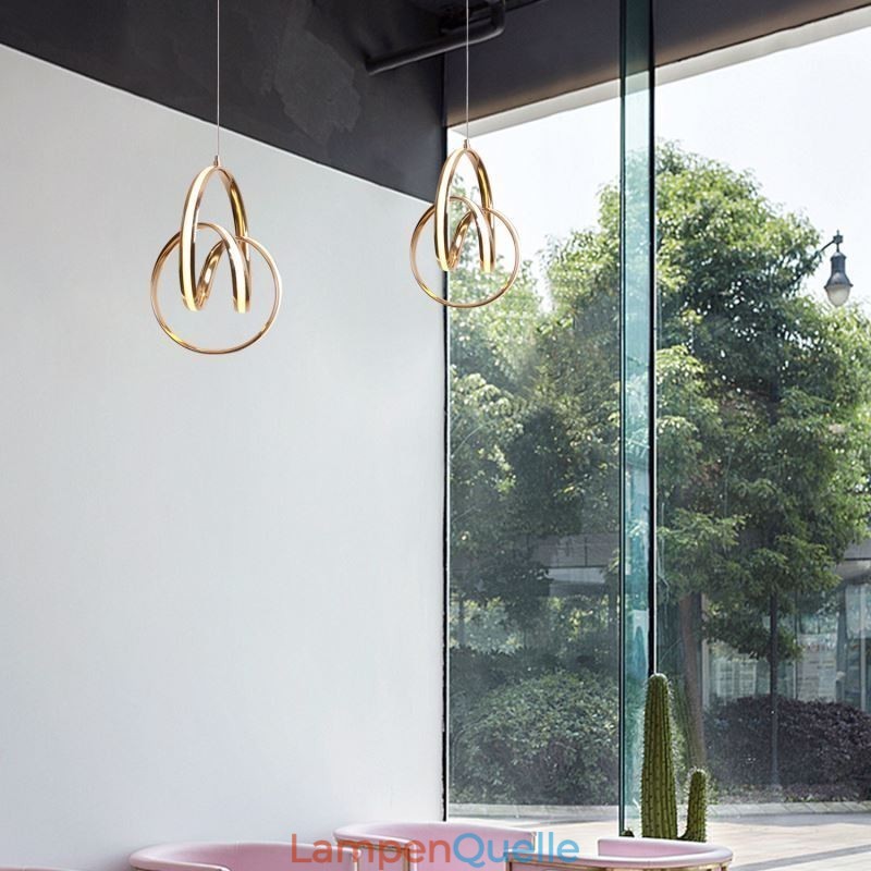 Moderne minimalistische Pendelleuchte einzigartige kreisförmige Twist Leuchte Insel