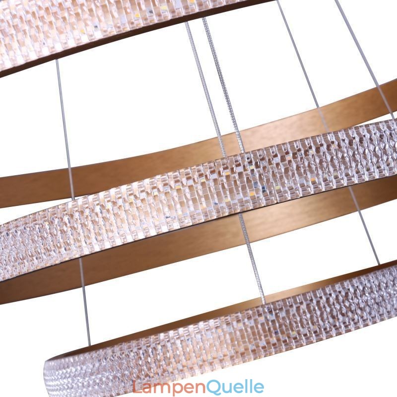 Moderne Pendelleuchte Acryl 3 Ringe Lampe 80+60+40cm