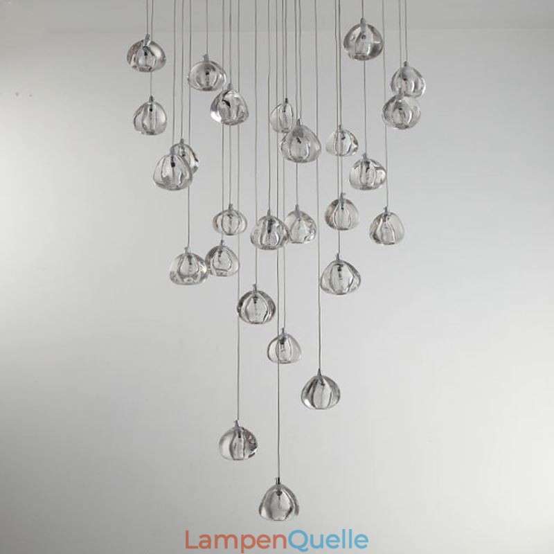 Moderne Kristall Cluster Pendelleuchte Einzigartige Kristall Lampenschirm Duplex Treppe