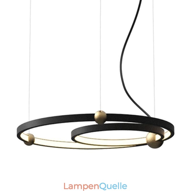 Circle Pendelleuchte Schwarz 2 Ringe