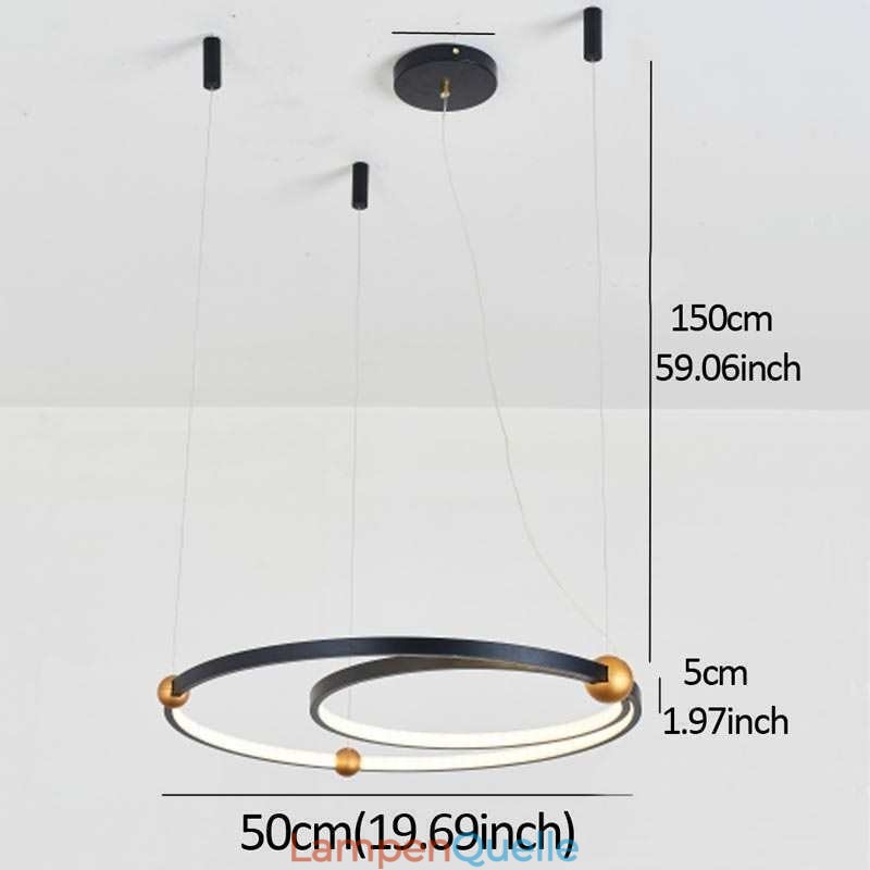 Circle Pendelleuchte Schwarz 2 Ringe