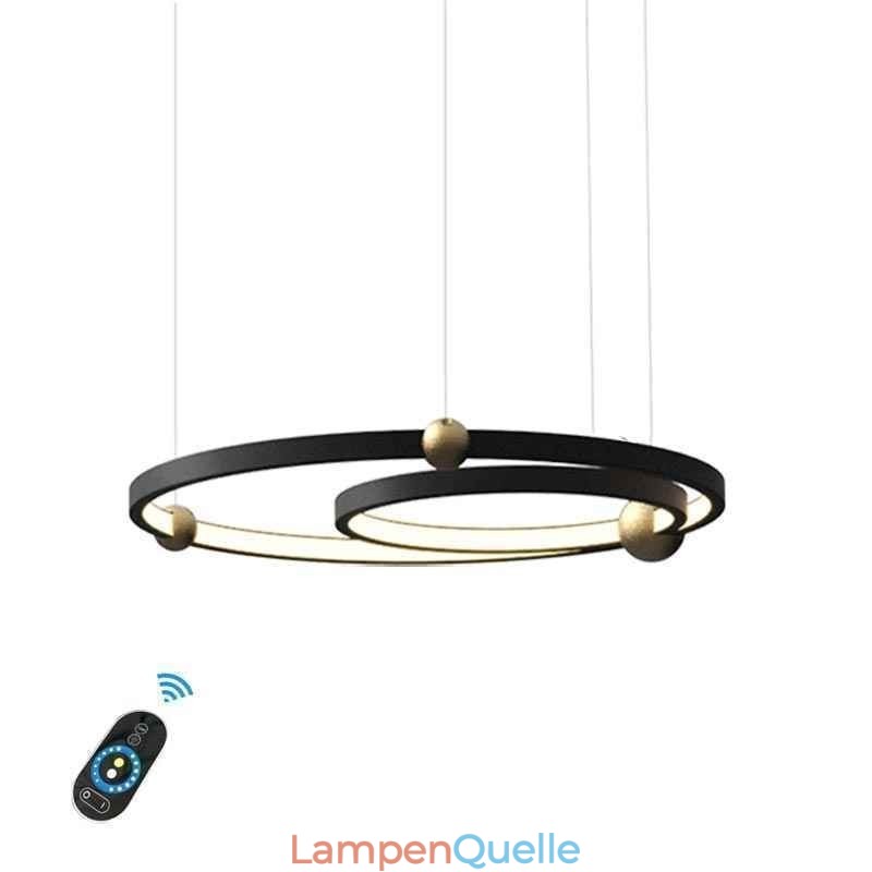 Circle Pendelleuchte Schwarz 2 Ringe