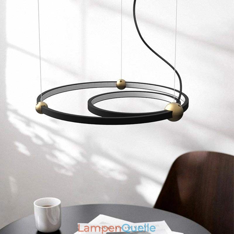 Circle Pendelleuchte Schwarz 2 Ringe
