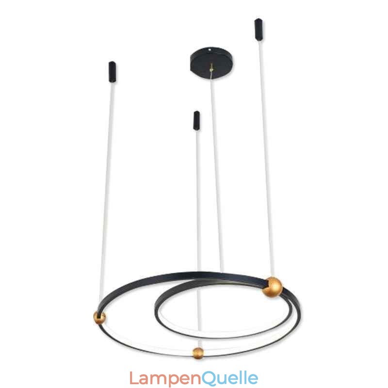 Circle Pendelleuchte Schwarz 2 Ringe