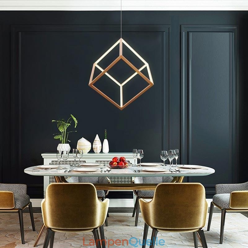 Postmoderne Pendelleuchte, geometrisches Gold-Hängelicht