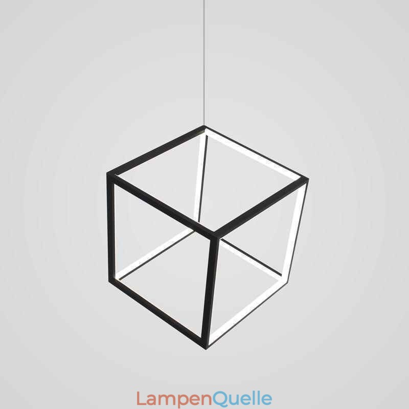 Schwarze Pendelleuchte Geometrische Würfelbeleuchtung
