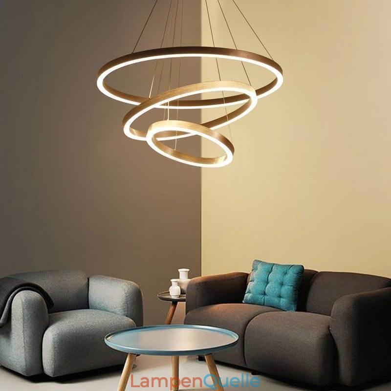 Pendelleuchte Zeichnung Handwerk 3 Ringe Lampe 80+60+40cm