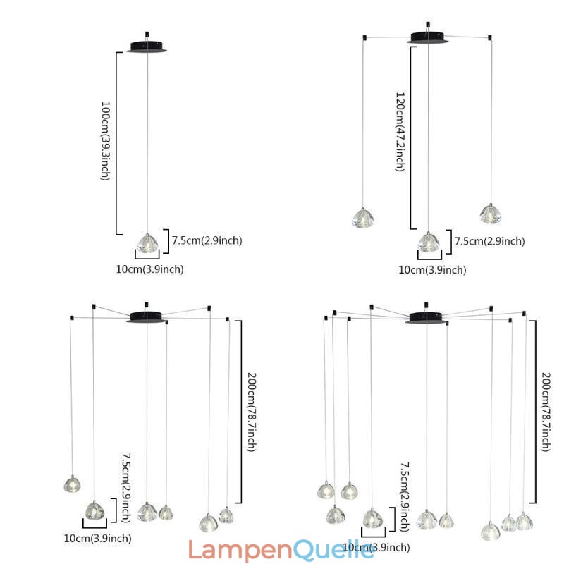 Moderne Pendelleuchte Kristall Kronleuchter Licht Home Beleuchtung Lampe