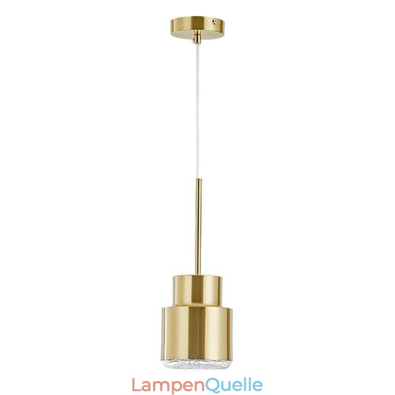 Postmoderne Glas Pendelleuchte Goldene Zylinderlampe Helle Beleuchtung