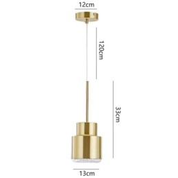 Postmoderne Glas Pendelleuchte Goldene Zylinderlampe Helle Beleuchtung