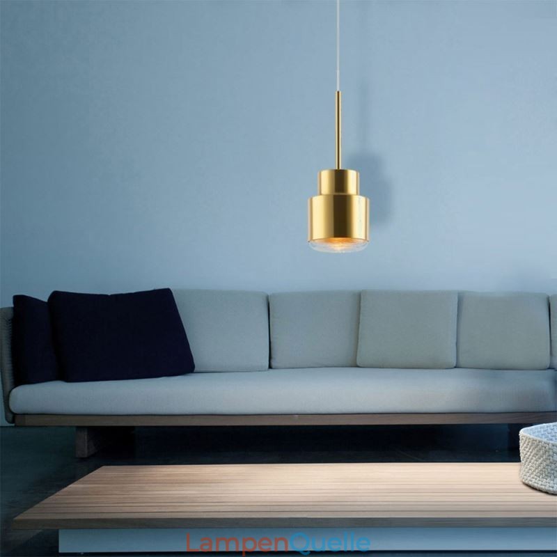 Postmoderne Glas Pendelleuchte Goldene Zylinderlampe Helle Beleuchtung