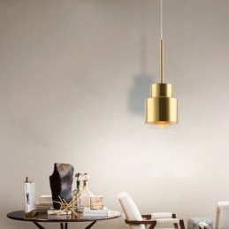 Postmoderne Glas Pendelleuchte Goldene Zylinderlampe Helle Beleuchtung