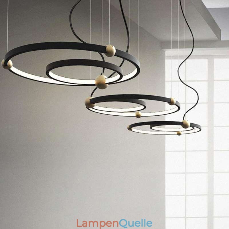 Circle Pendelleuchte Schwarz 2 Ringe