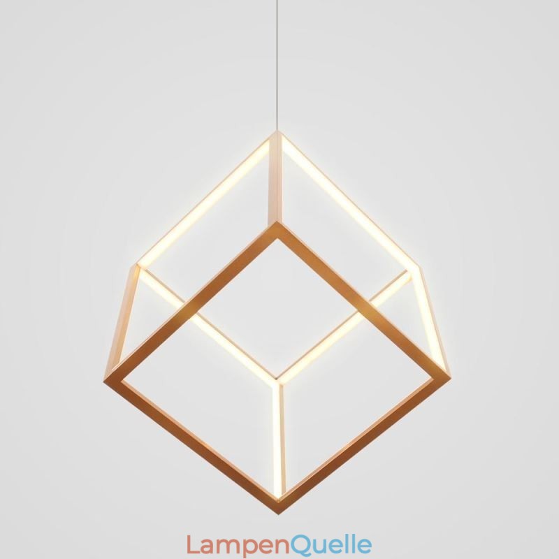 Postmoderne Pendelleuchte, geometrisches Gold-Hängelicht
