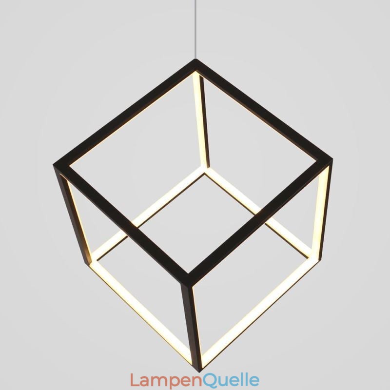 Schwarze Pendelleuchte Geometric Cube Lighting LBY18069