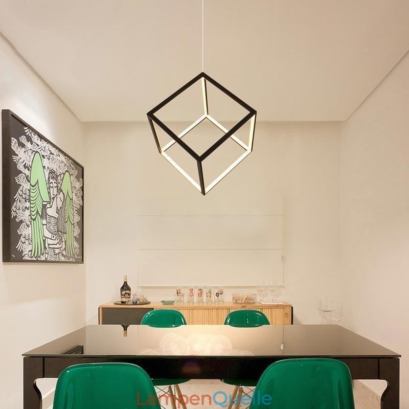 Schwarze Pendelleuchte Geometric Cube Lighting LBY18069