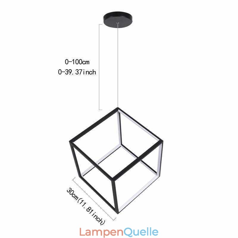 Schwarze Pendelleuchte Geometric Cube Lighting LBY18069
