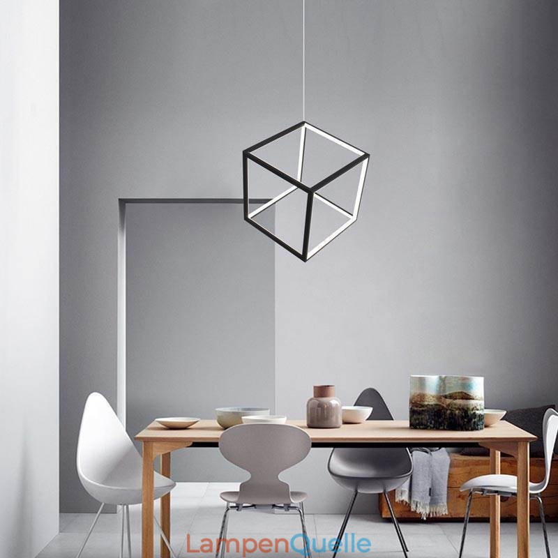 Schwarze Pendelleuchte Geometric Cube Lighting LBY18069