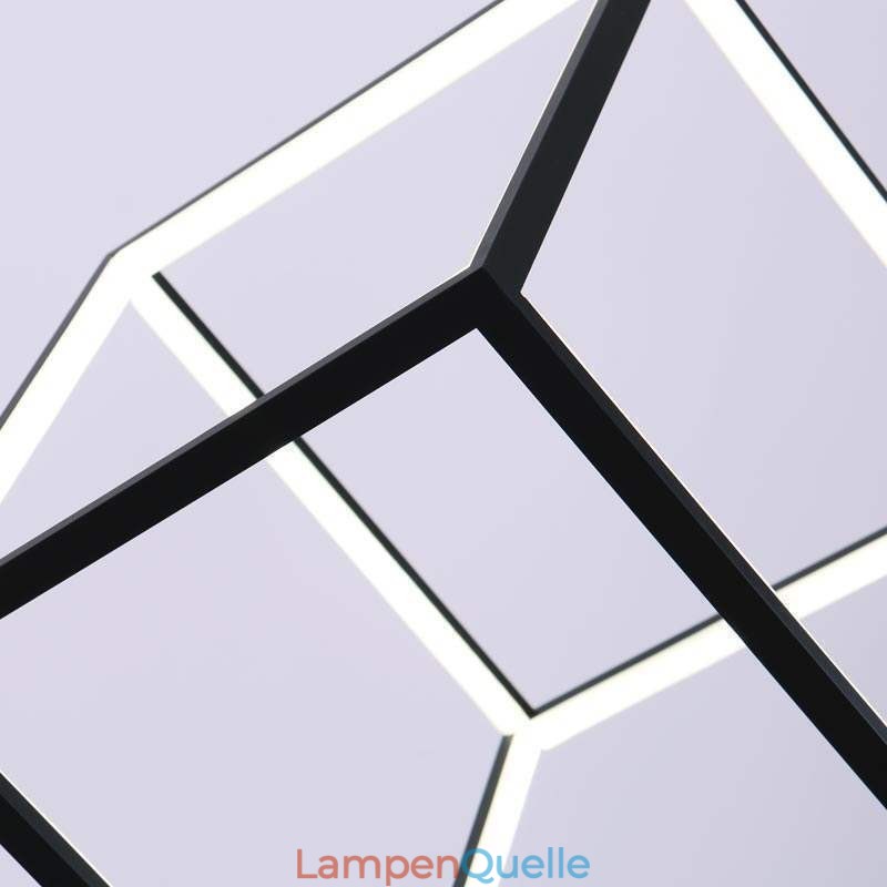 Schwarze Pendelleuchte Geometric Cube Lighting LBY18069
