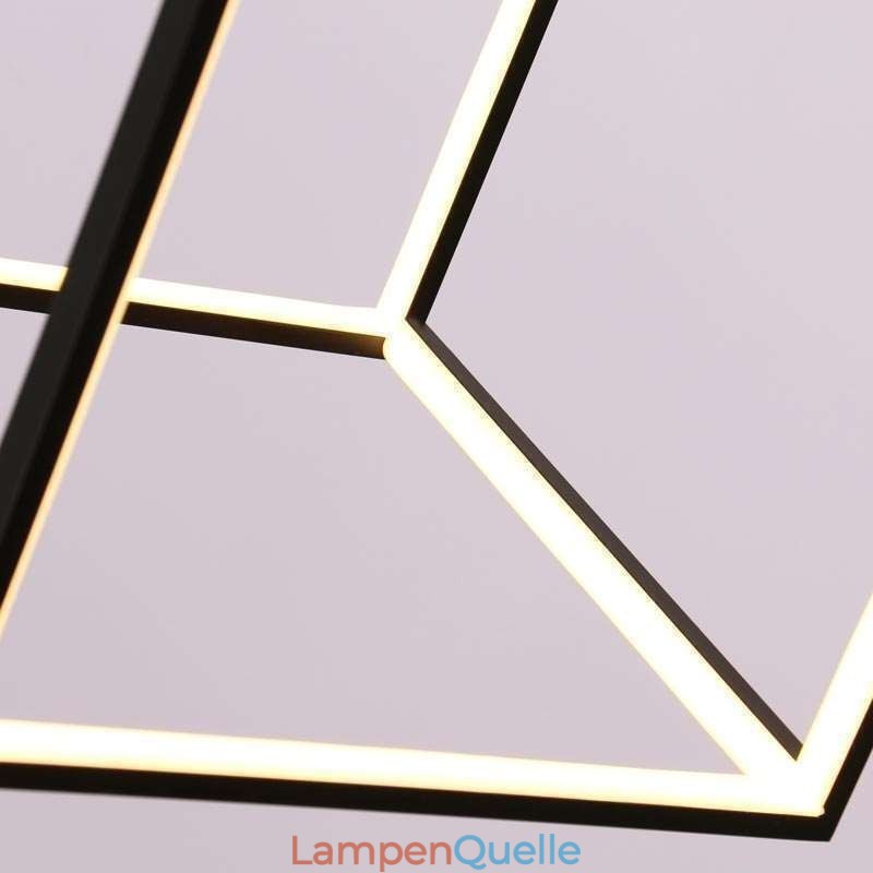 Schwarze Pendelleuchte Geometric Cube Lighting LBY18069