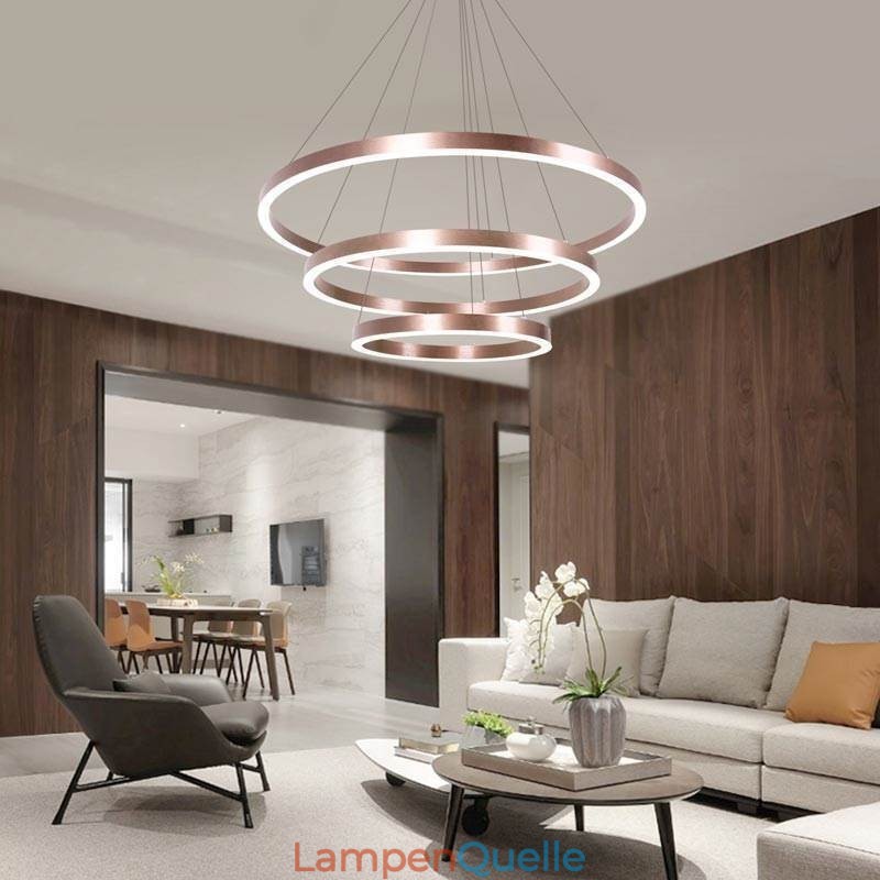 Pendelleuchte Zeichnung Handwerk 3 Ringe Lampe 80+60+40cm