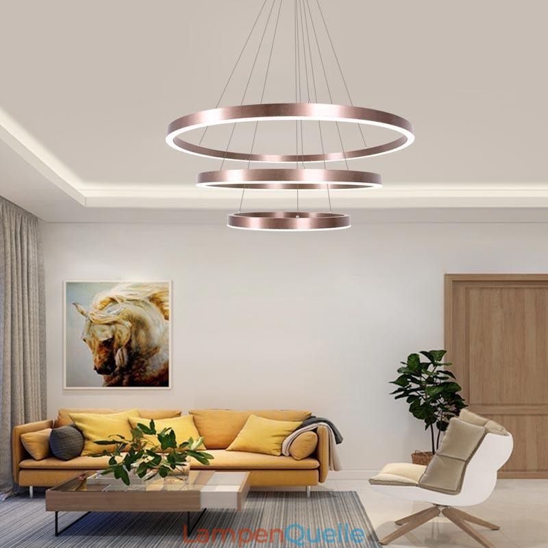 Pendelleuchte Zeichnung Handwerk 3 Ringe Lampe 80+60+40cm